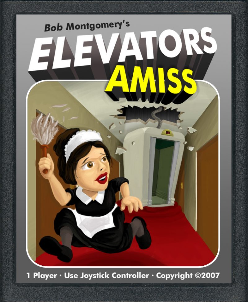 Elevators Amiss Atari Cartidge Label Concept