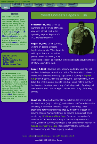 Pages of Fun: Version 3.3 Dec 1999-Sept 2000