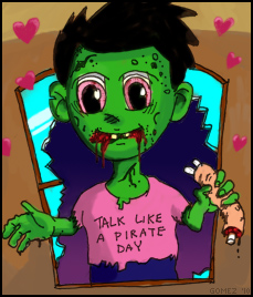 A dorky cutesy zombie.