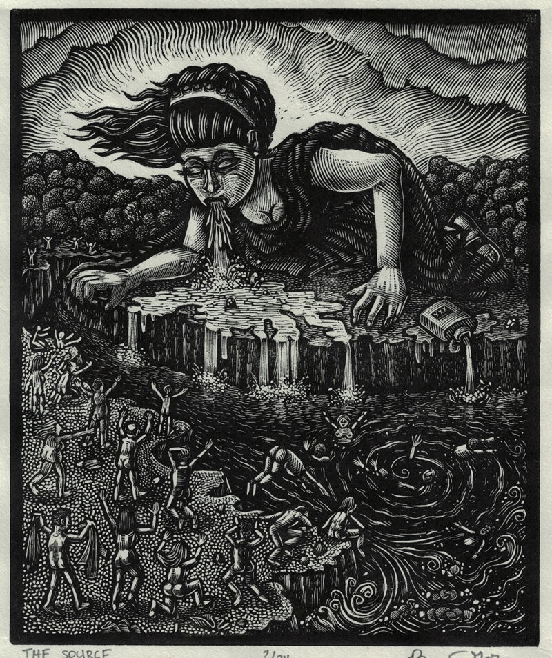 The Source - Wood Engraving, 2024