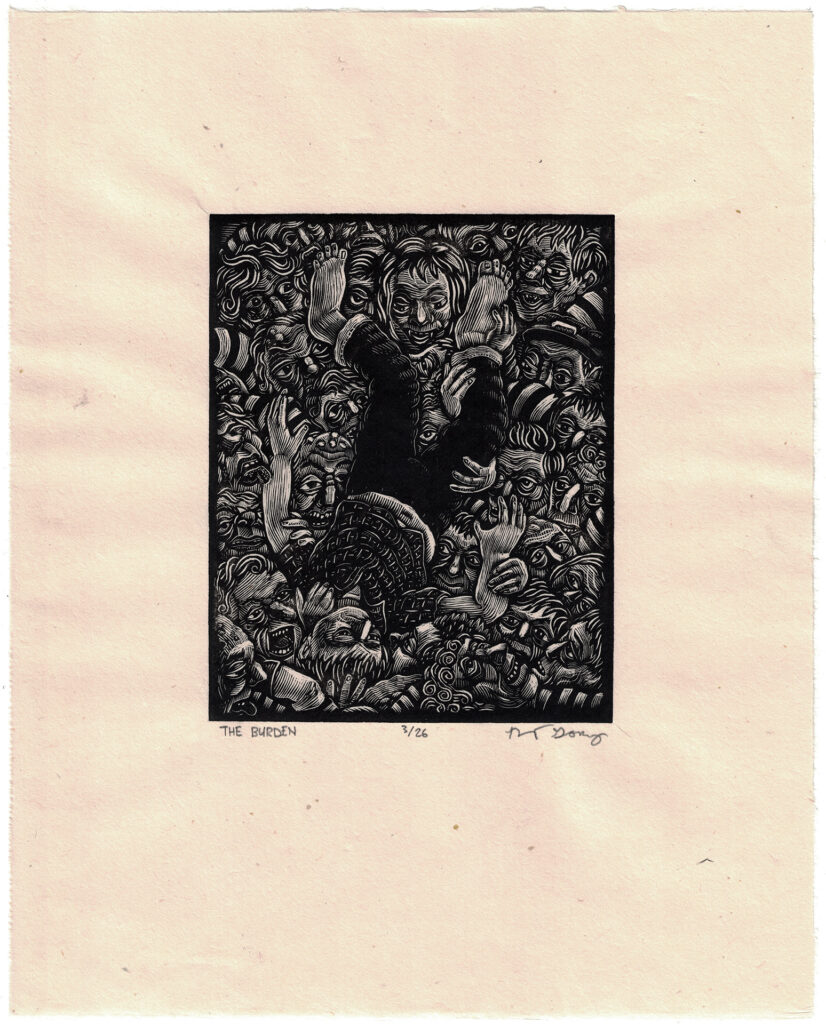 The Burden - Wood Engraving by Robert Gomez